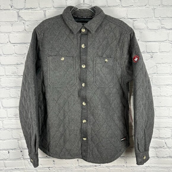 Canada Weathergear Men's Woolverton Fleece Quilted Shirt Jacket, Size M, Carbon - Picture 3 of 15